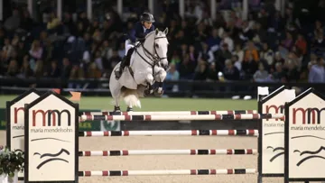 Meredith Michaels-Beerbaum et Fibonacci n'ont pas effleuré une barre lors de ce Grand Prix du CSI 5* de Wellington. Une victoire bien méritée pour un couple très prometteur. Crédit photo Sporfot