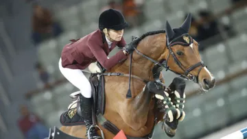 Edwina Tops-Alexander et Lintea Tequila ont mis tout le monde d'accord ce soir en s'imposant avec aisance dans le Grand Prix du CSI 5* de Doha. Crédit CHI Al Shaqab 2015