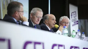 John Madden a fait l?unanimité... contre son projet de nouvelle formule des Jeux olympiques et Jeux équestres mondiaux, ce matin à Lausanne. Germain Arias-Schreiber/FEI