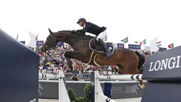 L'an passé, le Grand Prix du GCT avait terminé aux mains du Belge Pieter Devos sur Dream of India Greenfield. Photo Stefano Grasso/GCT