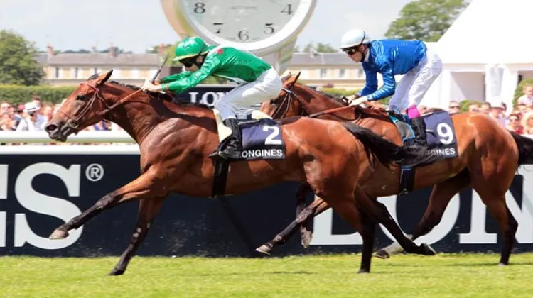 Valyra (casaque verte) remporte le Prix de Diane. (Ph. Scoopdyga)