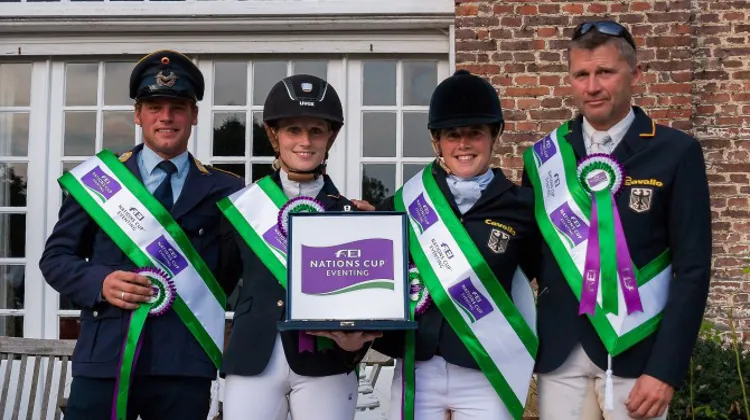 L'équipe d'Allemagne, ici victorieuse à Waregem, tentera à nouveau de s'imposer pour remporter le circuit. Photo EventingPhoto.com/FEI