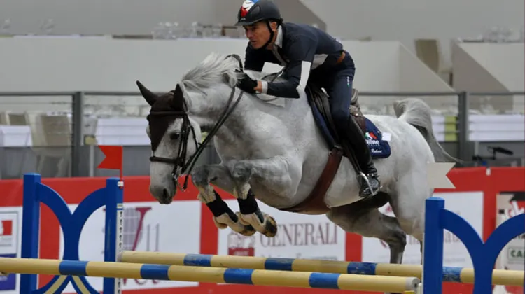 Michel Robert et Nenuphar'Jac dans la Warm Up (Ph. MA Thierry)