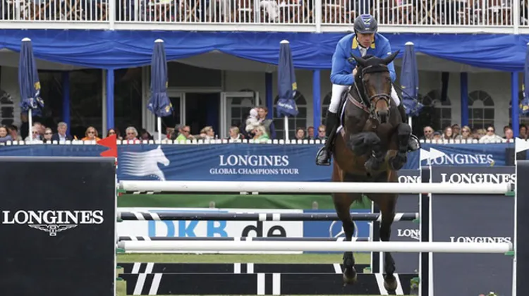 Malheureux il y a deux semaines avec Taloubet Z, Christian Ahlmann a renoué avec le succès avec Codex One, cet après-midi à Hambourg. Photo LGCT