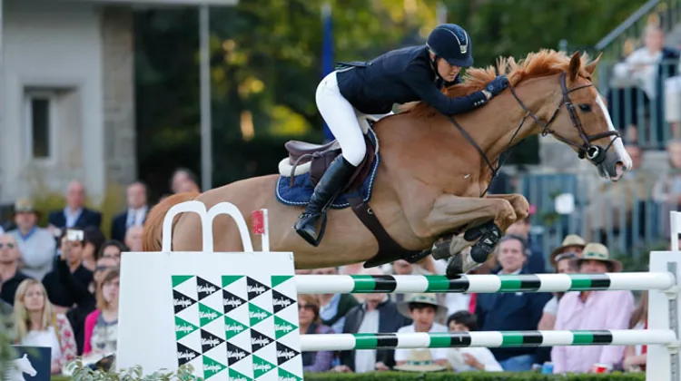 Pour leur première Coupe des nations en Ligue 1 européenne, Laura Renwick et Oz de Brève, ici à Madrid, ont eu l?honneur de boucler un beau barrage sans faute pour offrir la victoire à la Grande-Bretagne. Photo Stefano Grasso/GCT