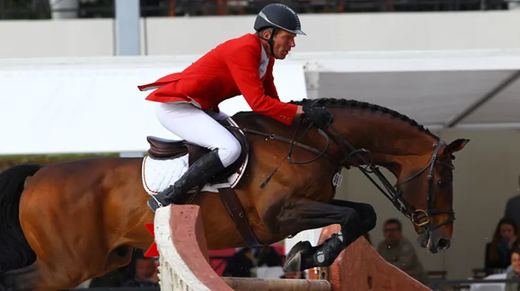 Ludger Beerbaum, ici avec Chaman lors de la Coupe des nations de Rome, n'a cette fois-ci pas emmené son étalon bai. © Scoopdyga