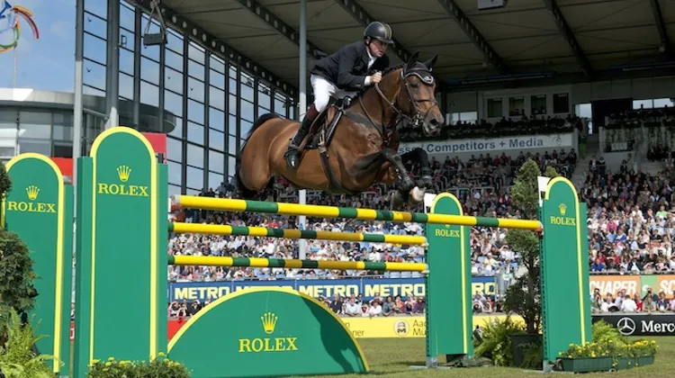 Nick Skelton et Big Star marchent indéniablement sur les traces d'Éric Lamaze et Hickstead. Photo Rolex/Kit Houghton