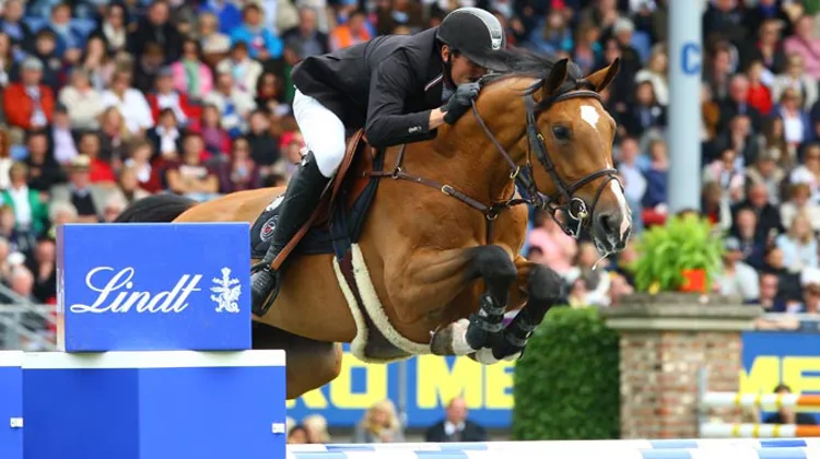 Le Grand Prix d'Aix-la-Chapelle était le dernier concours de Gregory Wathelet en compagnie de Cadjanine Z. Photo Scoopdyga