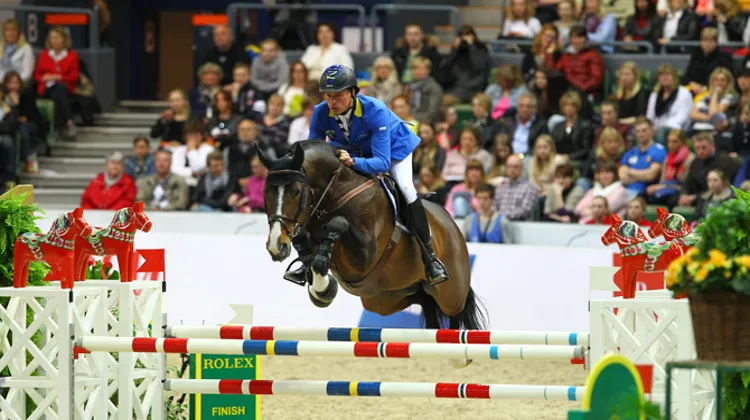 Christian Ahlmann, ici à Göteborg, avait remporté l'étape Coupe du monde de Liebzig avec Taloubet Z. Cette année, il tentera de conserver son titre avec un autre cheval. Photo Scoopdyga