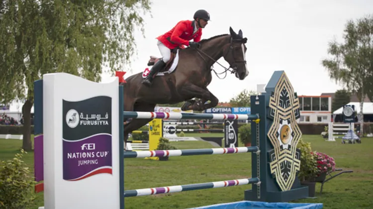 Romain Duguet et Quorida de Treho ont signé l'un des trois doubles sans-faute suisses de l'après-midi. Photo Dirk Caremans/FEI