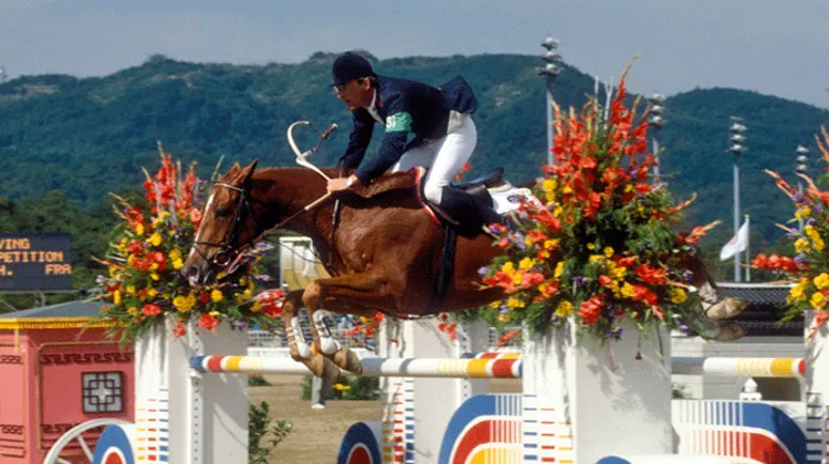 Hubert Bourdy a connu un de ses plus grands succès en 1988 lors des Jeux olympiques de Séoul en terminant médaille de bronze par équipes avec Morgat. Photo Kit Houghton FEI