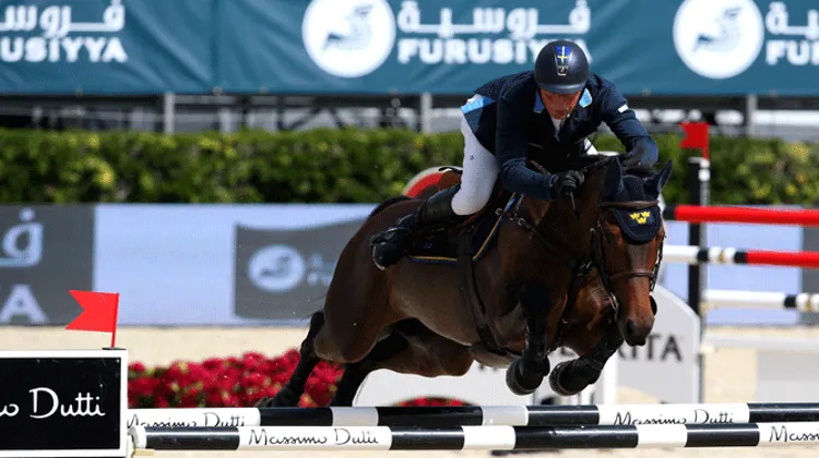 Le Suédois Jens Fredricson, ici en selle sur Lunatic lors de la dernière finale du circuit Coupe des nations à Barcelone, avait contribué à la troisième place de son équipe à Falsterbo et remporté le Grand Prix. Il tentera de réitérer ses performances. Ph