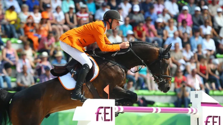 Jur Vrieling et VDL Bubalu, ici à Caen ont signé l'un des trois sans-faute néerlandais, ce soir à Barcelone. Photo Scoopdyga