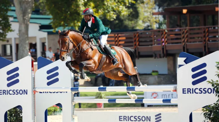 Abdelkebir Ouaddar sur Quickly de Kreisker a remporté la grosse épreuve du vendredi à Rabat. Photo RB presse/J.Rodrigues