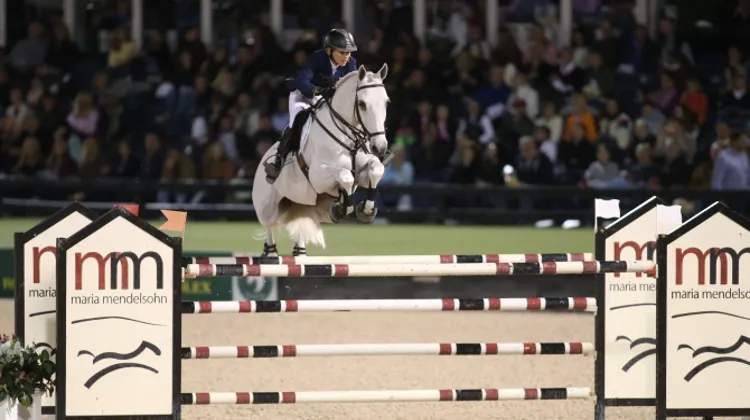 Meredith Michaels-Beerbaum et Fibonacci n'ont pas effleuré une barre lors de ce Grand Prix du CSI 5* de Wellington. Une victoire bien méritée pour un couple très prometteur. Crédit photo Sporfot