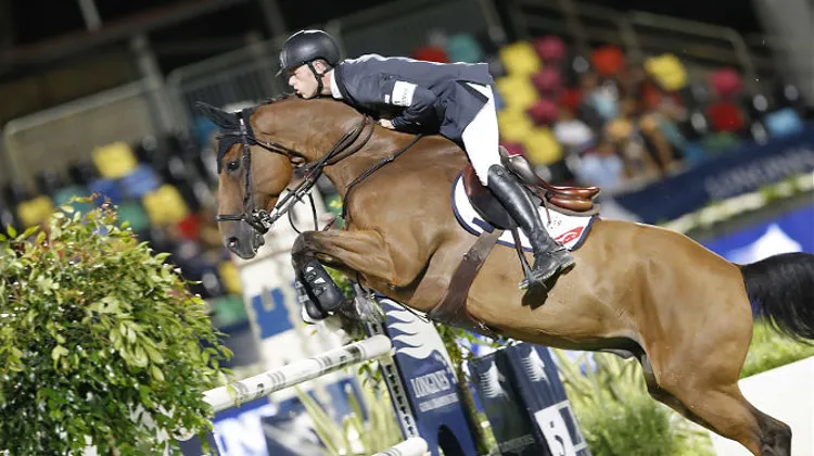 Scott Brash et Hello Sanctos ont tout remporté à Estoril. Crédit Stefano Grasso/LGCT