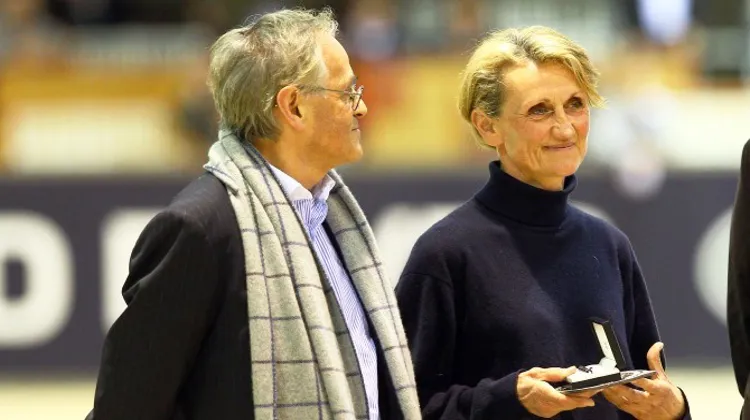 Dominique et Geneviève Mégret, honorés lors du dernier Jumping de Bordeaux. Photo Scoopdyga