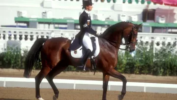 Entre 1988 et 1993, Nicole Uphoff-Selke et Rembrandt, ici aux JO de Barcelone, ont régné presque sans partage sur le dressage mondial.