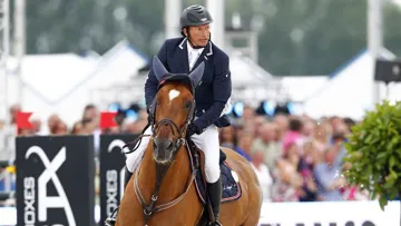 Frédéric David avec son indissociable Equador van't Roosakker, désormais retraité en Normandie. 