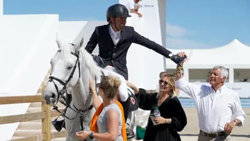 Simon Delestre et Berlux Z à la sortie du Grand Prix 4* de Grimaud, où ils ont terminé quatrièmes.