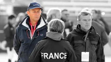 Sélectionneur des Bleus pendant sept années, Laurent Elias était de la partie aux Jeux Equestres Mondiaux de Lexington, en 2010, ici aux côtés de Marie Pellegrin et Henk Noren.