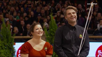 Manon Noël et son longeur Kevin Moneuse lors des résultats de l'étape Coupe du monde