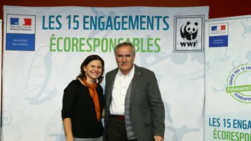 Roxana Maracineanu, Ministre des Sports et Serge Lecomte, Président de la FFE