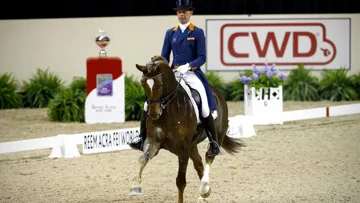 Hans-Pieter Minderhoud et Glock's Flirt, ici à la finale de Las Vegas, ont brillé devant leur public aujourd'hui.