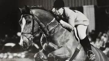 Melanie Smith Taylor et Calypso à Göteborg, en 1982.