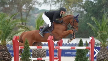 Hugo Breul ici en selle sur son meilleur cheval Utahmano Alu.