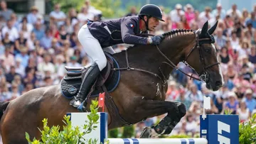 Kevin Staut et Urhelia Lutterbach lors du CHIO d'Aix-la-Chapelle, en juillet.