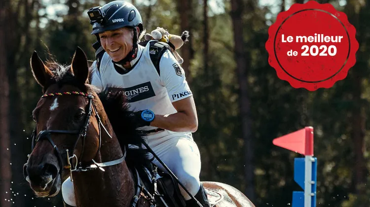 Ingrid Klimke lors de sa victoire au championnat d'Europe de Luhmühlen avec SAP Hale Bob en 2019