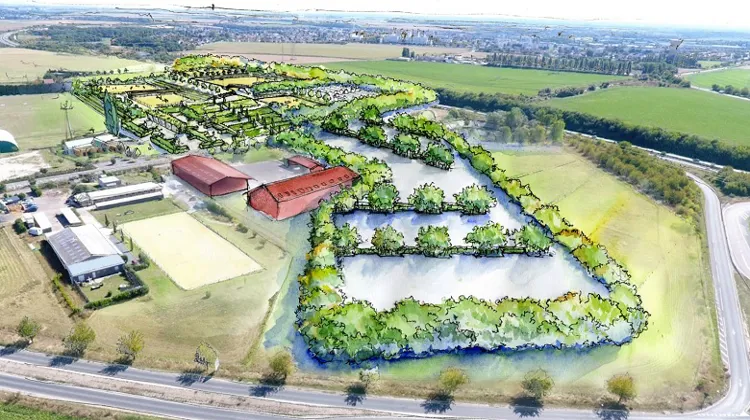 Vue aérienne du pôle équestre du Domaine de la Couture