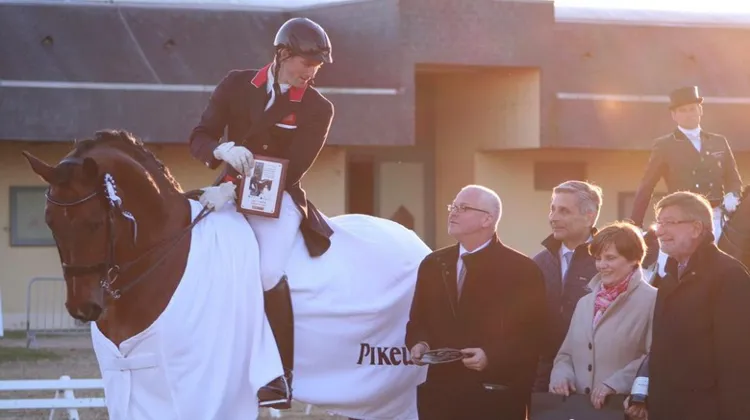 Michael Eilberg et sa monture aujourd'hui au CDI 3* de Compiègne.