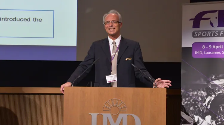 Trond Asmyr lors du Sport Forum de la FEI en 2013.