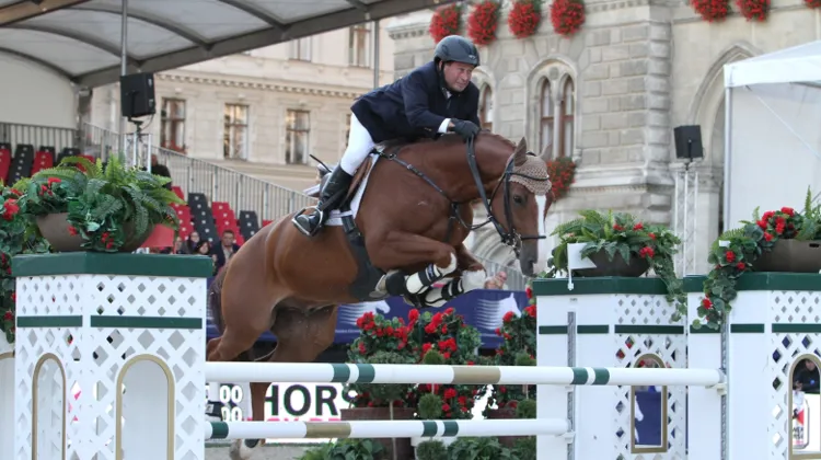 Hugo Simon, ici à Vienne, sera l'un des cavaliers autrichiens les plus attendus avec Freddy à Treffen.