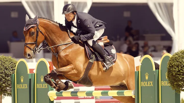 Frédéric David, en selle sur Saxo de la Roque.