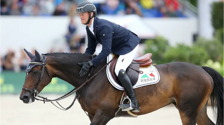 Niels Bruynseels et Cas de Liberté, vainqueur du Grand Prix l'an dernier à Bruxelles.