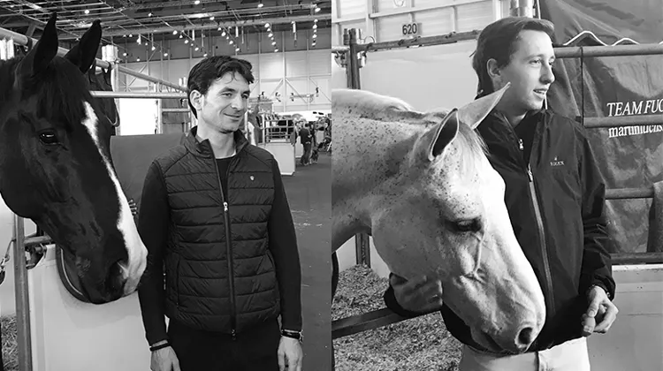 Steve Guerdat aux côtés d'Alamo, vainqueur de la finale du Top Ten, ainsi que Martin Fuchs avec son meilleur cheval Clooney.