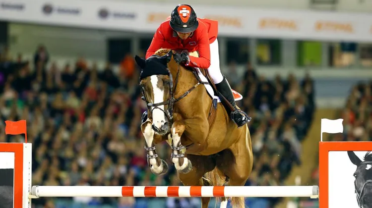 Nadja Peter Steiner et sa styliste Saura de Fondcombe, ici lors des championnats d'Europe Longines de Göteborg en 2017
