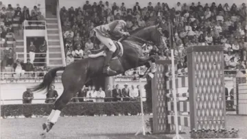 Pierre Durand et Carrefour au CSI de La Baule en 1976. 