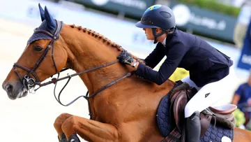 Charlotte Mordasini fut l'une des seules cavalières à prendre part à ce Grand Prix.
