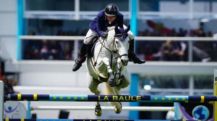Bryan Balsinger et Clouzot lors sa victoire dans la Coupe des nations du CSIO5* en 2019