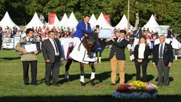 Thomas Carlile et Ténarèze lors de leur dernière victoire ensemble au Mondial du Lion 2014 (@ P Chevalier)