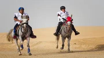 Une trentaine de concurrents ont participé samedi au CEI 2* dans le désert qatari. Photos Al Shaqab