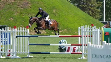 Ici photographiés à Spruce Meadows, au Canada, en 2022, John Perez Bohm et Gigi-Carmen concourent ensemble depuis octobre 2021.