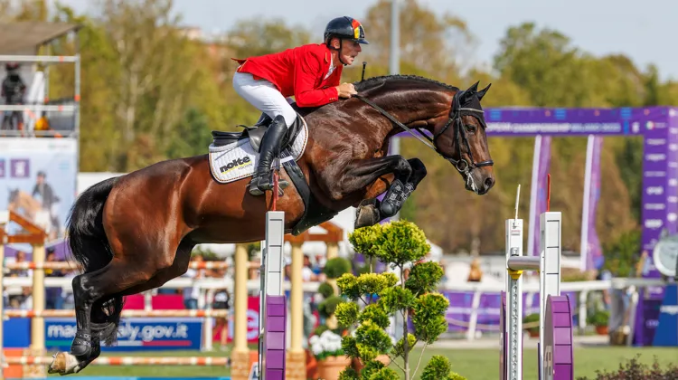 Marcus Ehning et Stargold lors des Européens Longines de Milan, conclus sans médaille. 