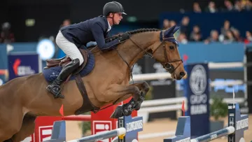 Ben Maher et Enjeu de Grisien, l’une de ses cartouches olympiques. 