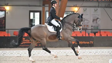 Ici dans le Grand Prix disputé hier, Larissa Pauluis et Flambeau se sont imposés dans le Grand Prix Libre