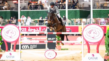 Philipp Weishaupt et le très plaisant Karaldo, à Doha. 